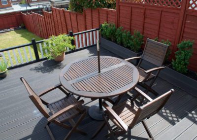 Composite decking with garden planters