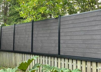 Brown composite fence